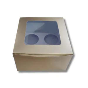 4 Regular Cupcake Box - Gold - 1