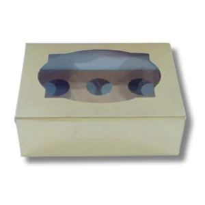 6 Mini Cupcake Boxes - Gold