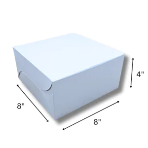 White Cake Box for Half KG / One Pound - 8x8x4In