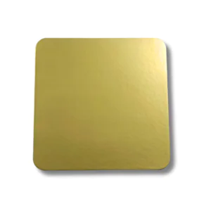 Square Cake Board with Rounded Edges - Gold + Black Foiling